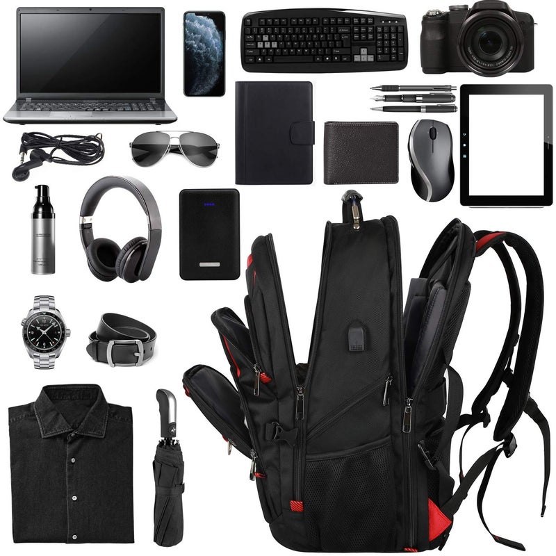 Mogplof 18.4 Inch Laptops Backpack, 55-60L Extra Large Travel Laptop Backpack with USB Charging Port, TSA Friendly Flight Approved and RFID Anti-Theft Pocket, Water Resistant Suiltable for Large Gaming Laptop - Image 2
